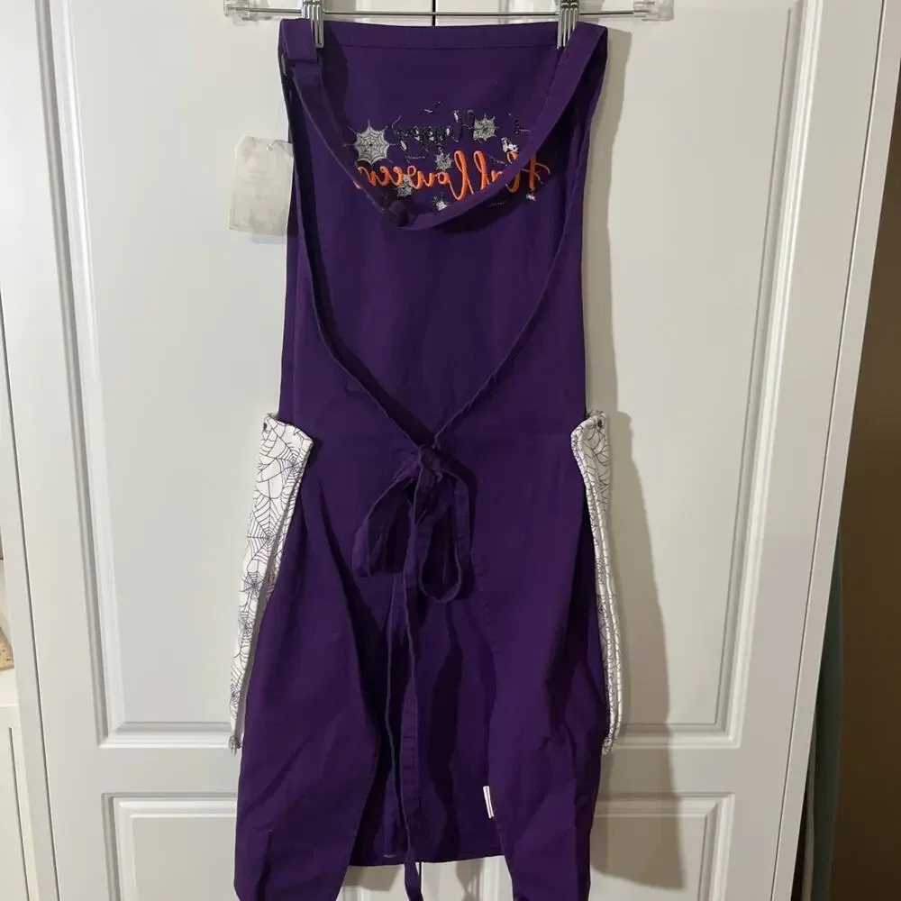 Custom Made Kitchen Apron With Embroidery & Removable Towel Washable Halloween